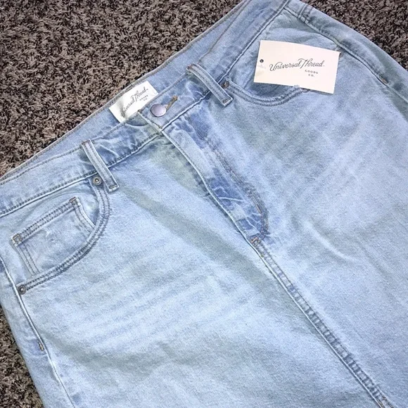 Universal Thread Denim Maxi Skirt High Front Slit Stretch  | NWT - Picture 4 of 5